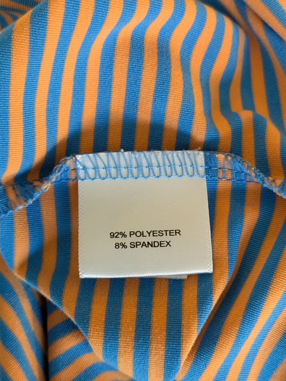 Peter Millar Summer Comfort XL Orange/Blue Striped Polo Shirt - Picture 8 of 8